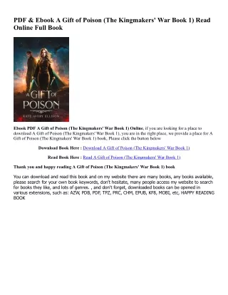 [Ebook]^^ A Gift of Poison (The Kingmakers' War Book 1) READ B.O.O.K. By  Kate Avery Ellison (Author)