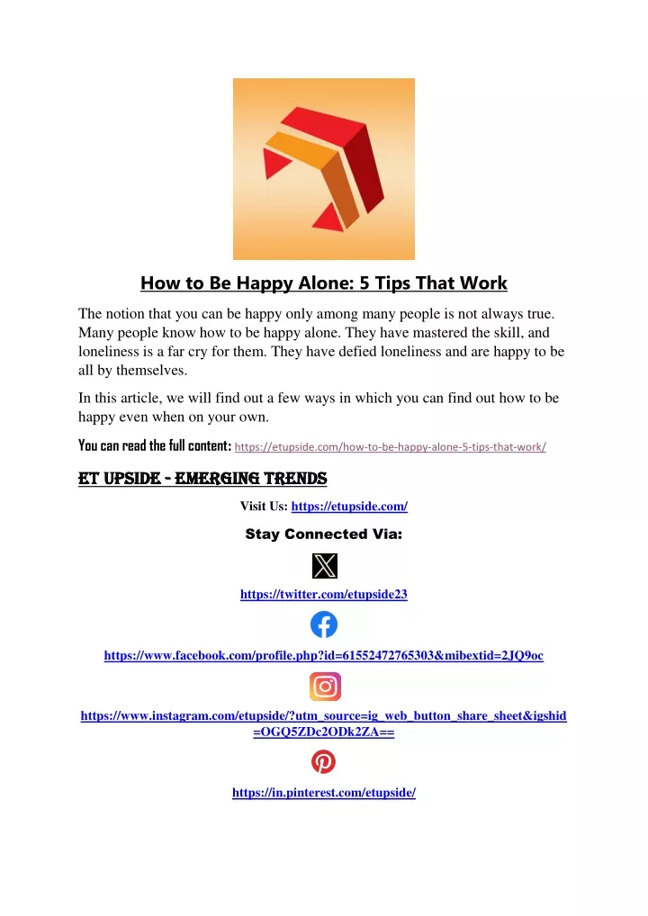 how to be happy alone 5 tips that work
