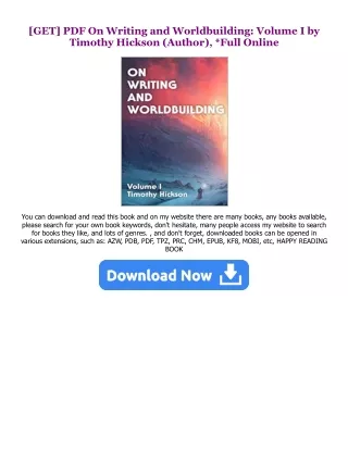 READ DOWNLOAD$# On Writing and Worldbuilding: Volume I Online Book By  Timothy Hickson (Author),