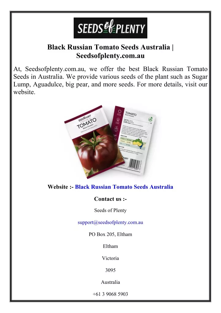 black russian tomato seeds australia