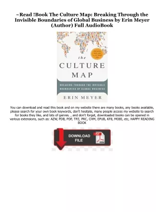 Ebooks download The Culture Map: Breaking Through the Invisible Boundaries of Gl