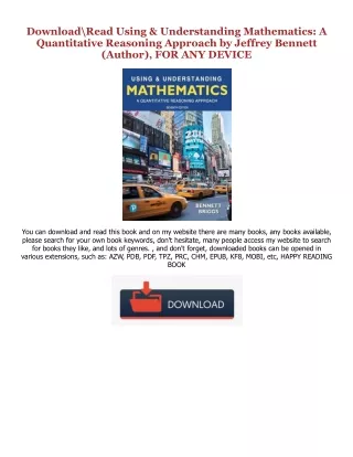 (Read Pdf!) Using & Understanding Mathematics: A Quantitative Reasoning Approach