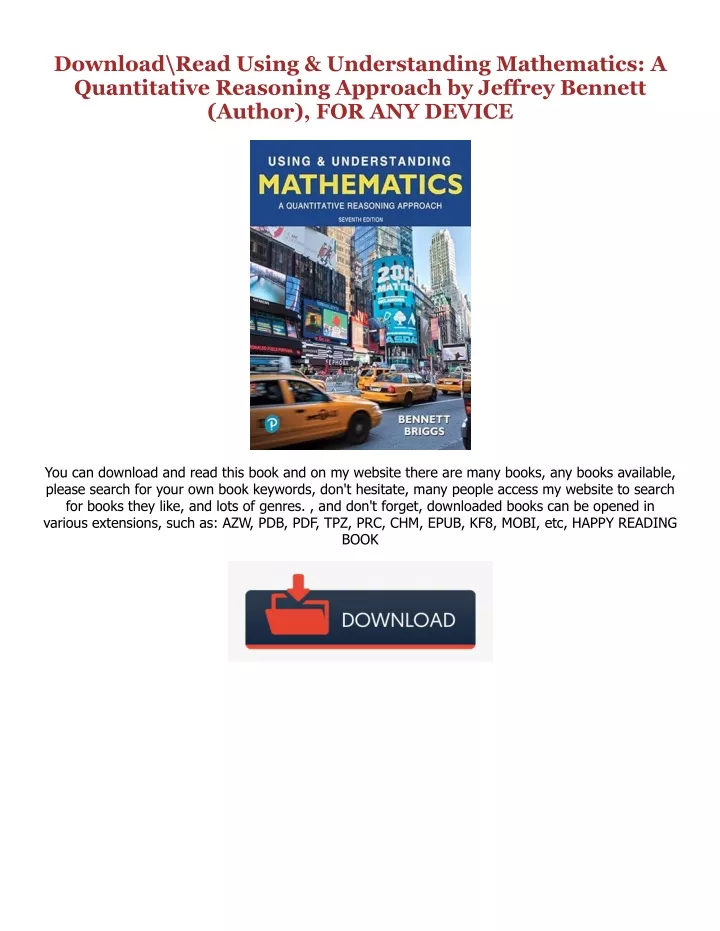 PPT - (Read Pdf!) Using & Understanding Mathematics: A Quantitative ...