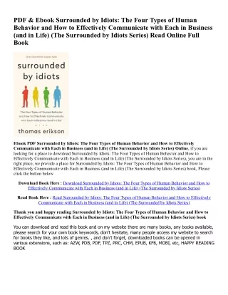 (ePub) READ Surrounded by Idiots: The Four Types of Human Behavior and How to Ef