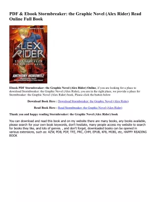 ~[^EPUB] Stormbreaker: the Graphic Novel (Alex Rider) ^#DOWNLOAD@PDF^# By  Anton