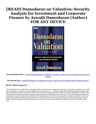 ~[^EPUB] Damodaran on Valuation: Security Analysis for Investment and Corporate