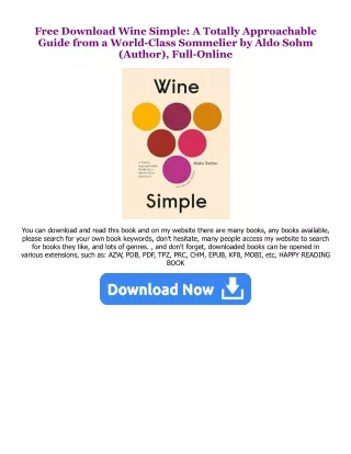^READ PDF EBOOK# Wine Simple: A Totally Approachable Guide from a World-Class So