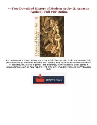 Pdf [download]^^ History of Modern Art [ PDF ] Ebook By  H. Arnason (Author),