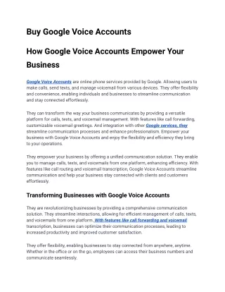 Buy Google Voice Accounts