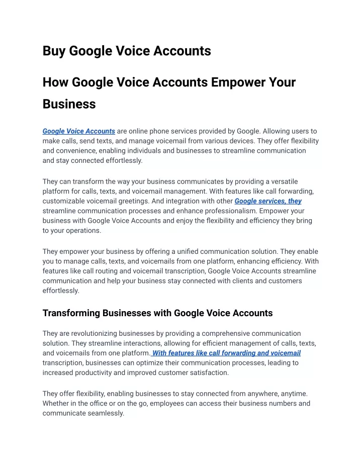 buy google voice accounts