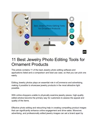11 Best Jewelry Photo Editing Tools for Ornament Products