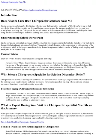 Can You Work With Chronic Back Pain Chiropractor Ashmore Near Me (07) 5539 9798