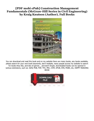 (B.O.O.K.$ Construction Management Fundamentals (McGraw-Hill Series in Civil Eng