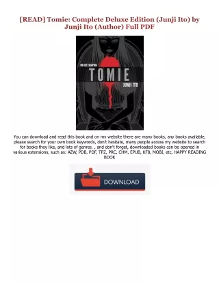 (B.O.O.K.$ Tomie: Complete Deluxe Edition (Junji Ito) $BOOK^ By  Junji Ito (Auth