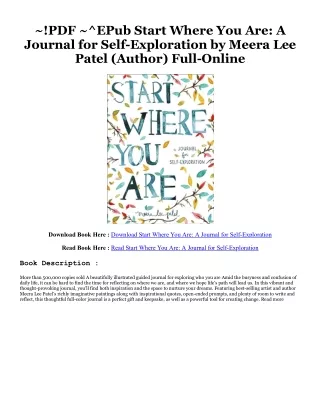 ^READ PDF EBOOK# Start Where You Are: A Journal for Self-Exploration PDF By  Mee