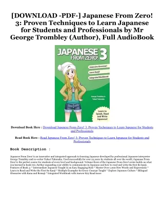 Ebooks download Japanese From Zero! 3: Proven Techniques to Learn Japanese for S