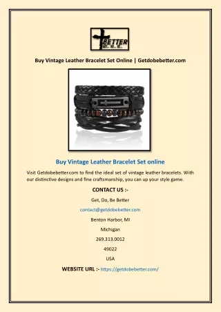 Buy Vintage Leather Bracelet Set Online | Getdobebetter.com