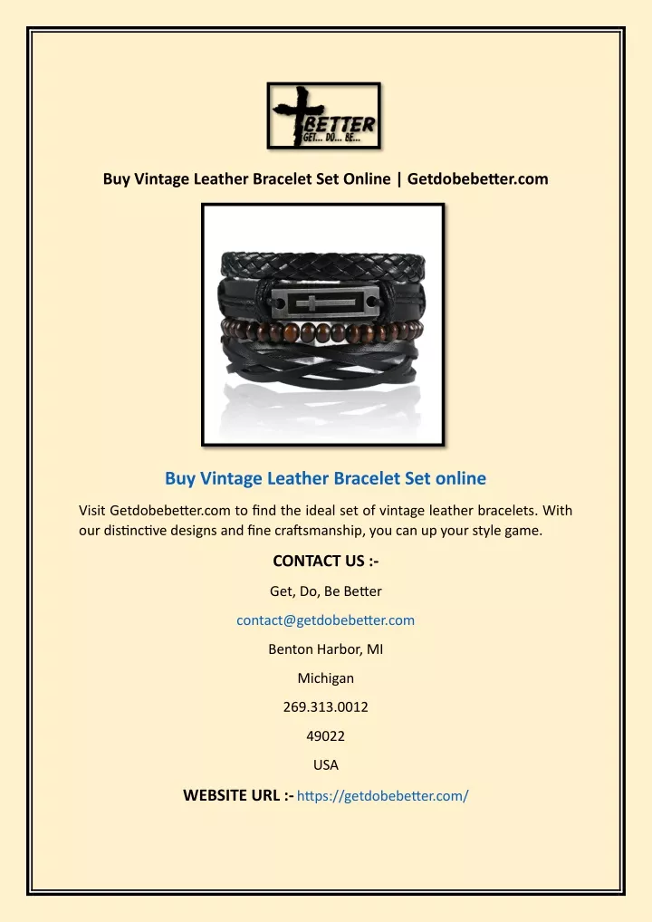 buy vintage leather bracelet set online