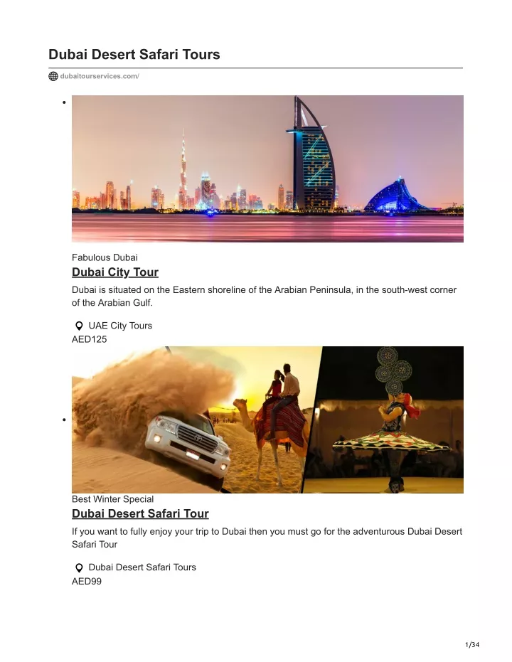 dubai desert safari tours