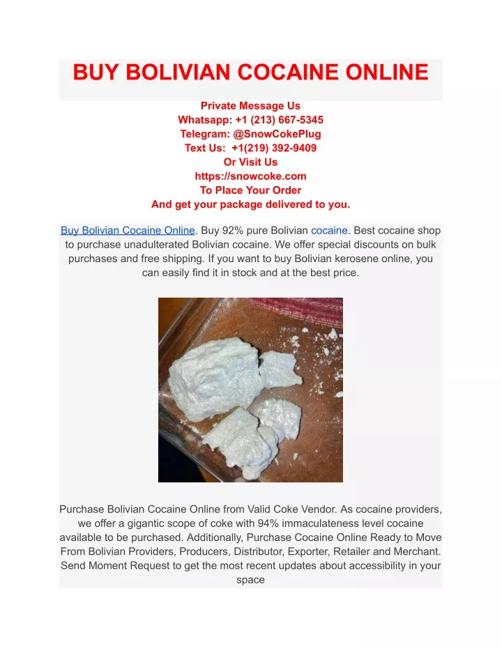 buy bolivian cocaine online