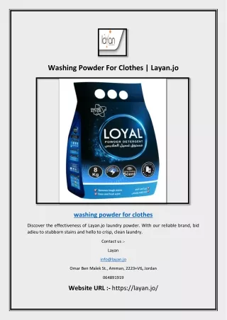 Washing Powder For Clothes | Layan.jo