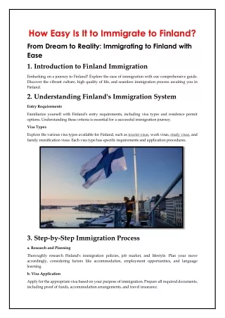 How Easy Is It to Immigrate to Finland