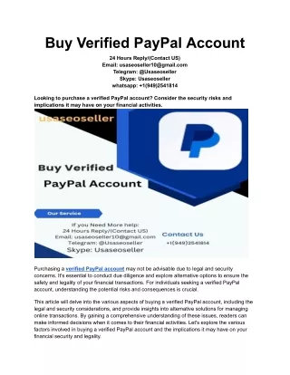 Buy Verified PayPal Account