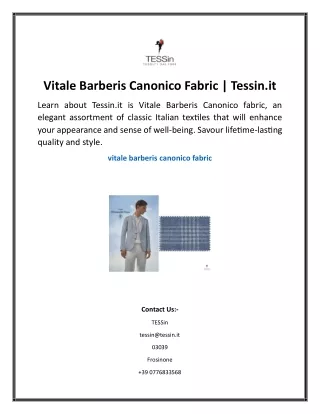 Vitale Barberis Canonico Fabric Tessin.it