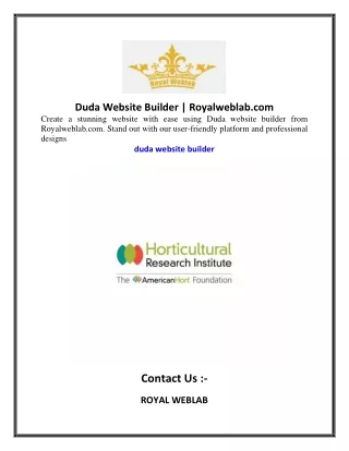 Duda Website Builder | Royalweblab.com
