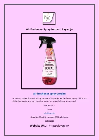 Air Freshener Spray Jordan | Layan.jo