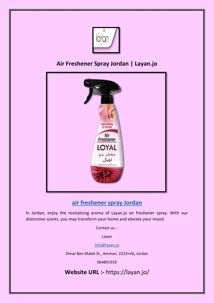 air freshener spray jordan layan jo