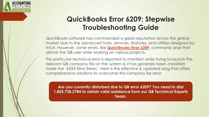 quickbooks error 6209 stepwise troubleshooting guide