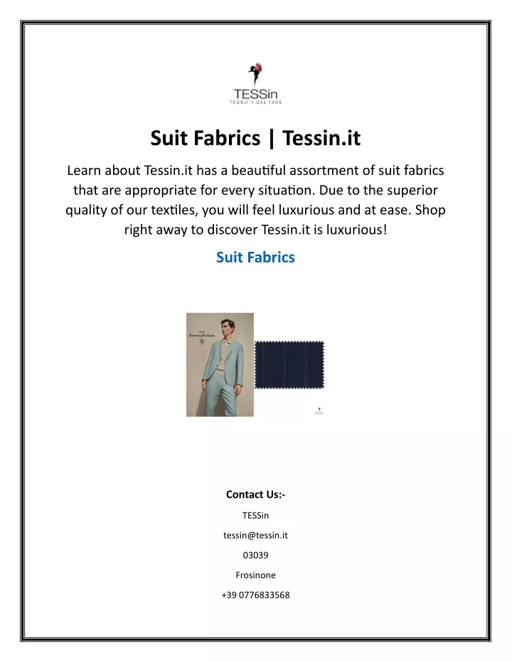 suit fabrics tessin it