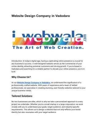 Website Design Company in Vadodara