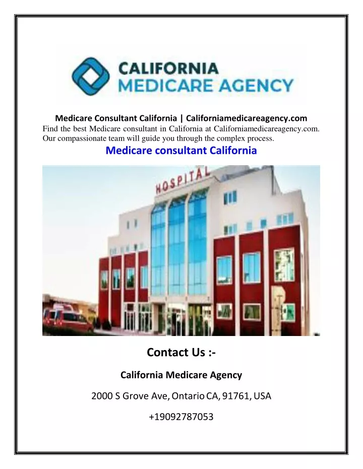 medicare consultant california