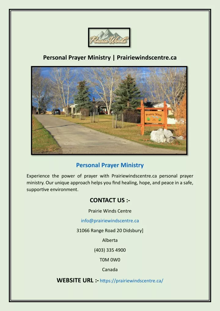 personal prayer ministry prairiewindscentre ca