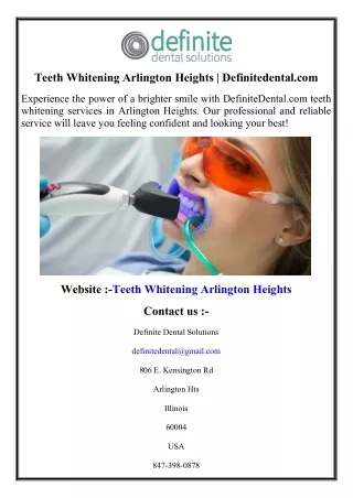 Teeth Whitening Arlington Heights  Definitedental.com