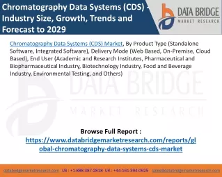Chromatography Data Systems (CDS) Market – Industry Trends and Forecast to 2029