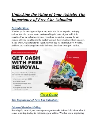 Free Cars Valuation Melbourne Cash for Carz