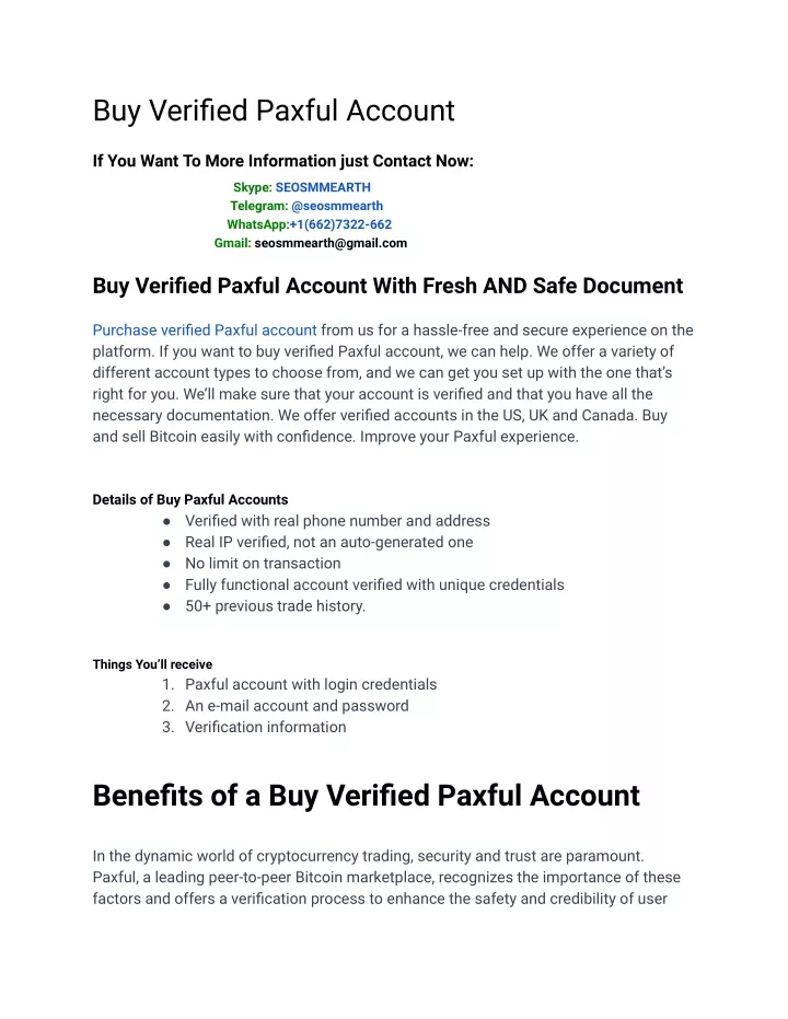 buy verified paxful account