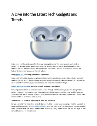 a dive into the latest tech gadgets and a dive