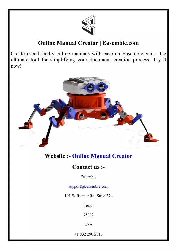 online manual creator easemble com