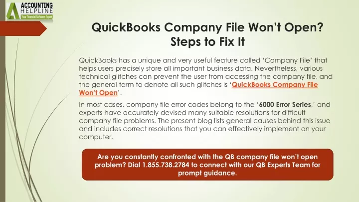 quickbooks company file won t open steps to fix it