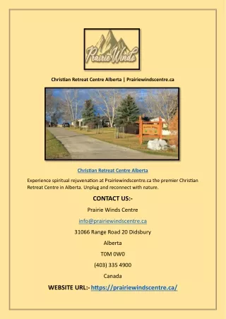 Christian Retreat Centre Alberta | Prairiewindscentre.ca