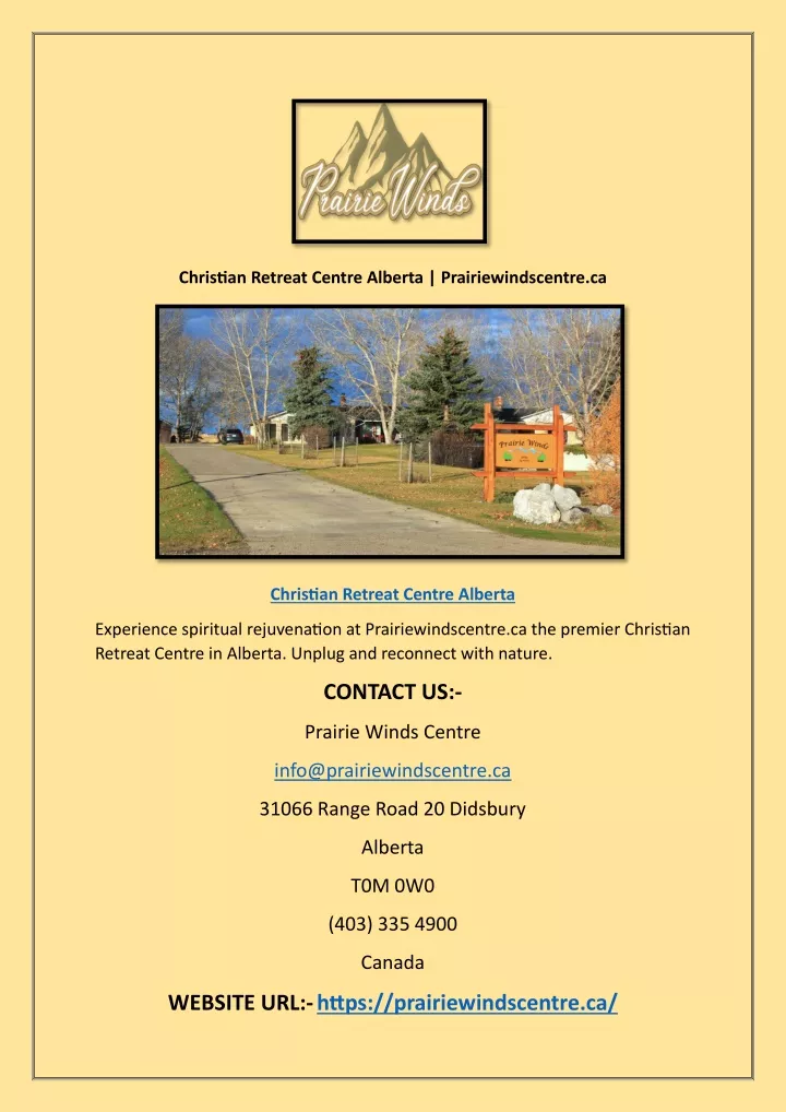 christian retreat centre alberta