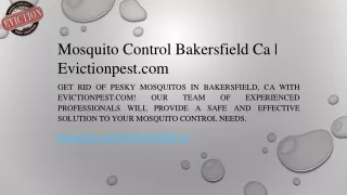 Mosquito Control Bakersfield Ca Evictionpest.com