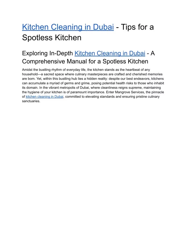 kitchen cleaning in dubai tips for a spotless