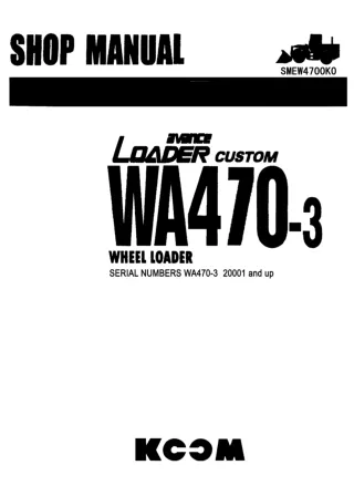 Komatsu WA470-3 Wheel Loader Service Repair Manual SN：20001 and up