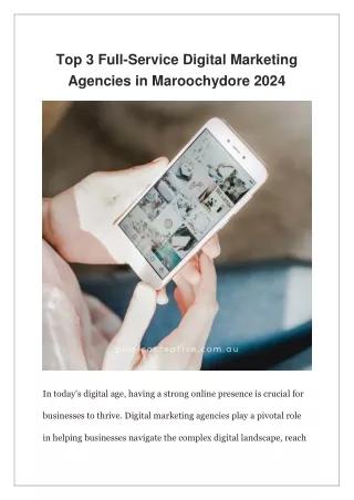 Top 3 Full-Service Digital Marketing Agencies in Maroochydore 2024