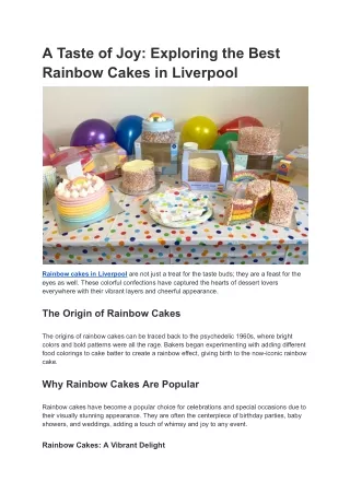A Taste of Joy_ Exploring the Best Rainbow Cakes in Liverpool